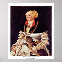 Portrait Of Cleophea Holzhalb By Hans Asper Print