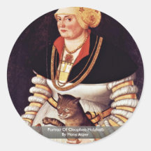 Portrait Of Cleophea Holzhalb By Hans Asper Sticker