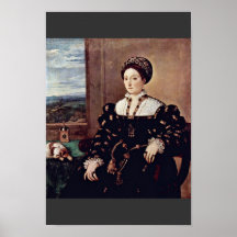 Portrait Of Eleonora Gonzaga By Tiziano Vecellio Print