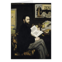 Portrait of Emile Zola  1868 Greeting Cards