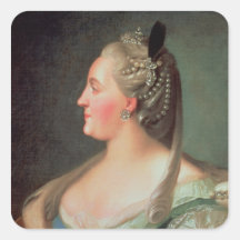 Portrait of Empress Catherine II the Great Square Stickers
