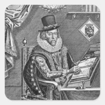 Portrait of Francis Bacon (1561-1626) Viscount of Square Stickers