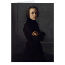 Portrait of Franz Liszt  1839 Greeting Card