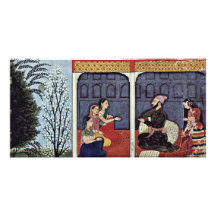 Portrait Of Govardhan Chand Surrounded By Women By Picture Card