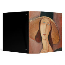 Portrait of Jeanne Hebuterne in a large hat 3 Ring Binder