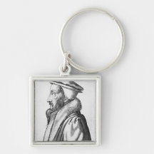 Portrait of John Calvin  aged 53, 1564 Keychain