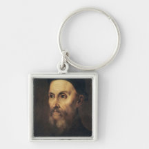 Portrait of John Calvin Keychains