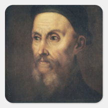 Portrait of John Calvin Square Stickers