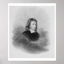 Portrait of John Milton (1608-74) engraved by the Print