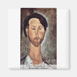 Portrait Of Leopold Zborowski By Modigliani Amedeo Fridge Magnets