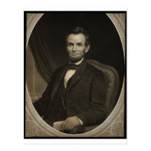 Portrait of Lincoln holding a document in his left Postcard