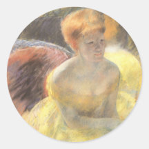 Portrait of Lydia at the Opera by Mary Cassatt Round Stickers