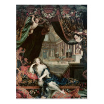 Portrait of Madame de reclining in front postcards