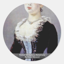 Portrait Of Madame Michel-Levy By Manet Edouard Round Stickers