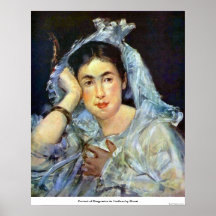 Portrait of Marguerite de Conflans by Manet Poster