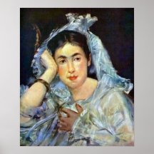 Portrait of Marguerite de Conflans by Manet Poster