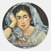 Portrait Of Marguerite De Conflans With Hood Round Stickers