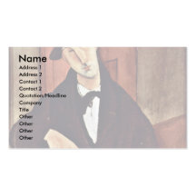 Portrait Of Mario Varfogli By Modigliani Amedeo Business Card