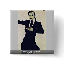 Portrait Of Max Oppenheimer By Schiele Egon Pinback Button
