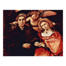 Portrait Of Messer Marsilio And His Wife By Lotto Custom Invitation