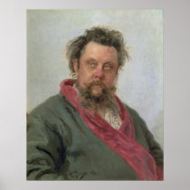 Portrait of Modest Petrovich Moussorgsky  1881 Posters