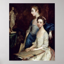 Portrait of Molly and Pegy by Thomas Gainsborough Poster