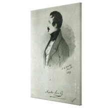 Portrait of Napoleon III  as a young man, 1839 Gallery Wrap Canvas
