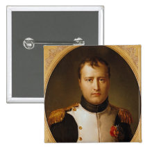 Portrait of Napoleon  in Uniform Pinback Buttons