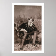 Portrait of Oscar Wilde (1854-1900), 1882 (b/w pho Posters