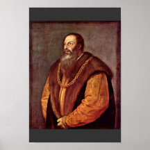 Portrait Of Pietro Aretino. By Tizian Poster