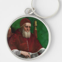 Portrait of Pope Julius II by Raphael Keychain
