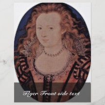 Portrait Of Queen Elizabeth Of Bohemia Oval Full Color Flyer