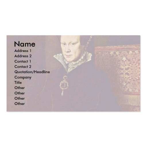 Portrait Of Queen Mary Of England By Mor Anthonis Business Cards