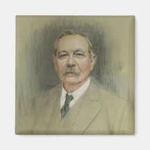 Portrait of Sir Arthur Conan Doyle Refrigerator Magnet