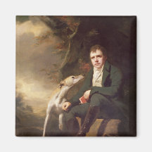 Portrait of Sir Walter Scott and his dogs Refrigerator Magnet