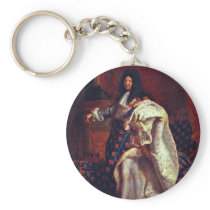 Portrait Of The French King Louis Xiv By Rigaud Hy Keychains