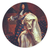 Portrait Of The French King Louis Xiv By Rigaud Hy Round Stickers