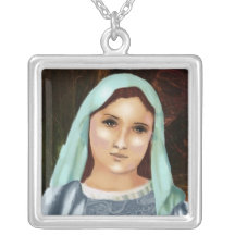 Portrait of the Holy Virgin Mary, Mother Mary Custom Necklace