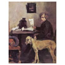 Portrait Of The Painter Sattler With His Great Dan Letterhead
