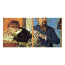 Portrait Of The Sculptor Aubé And His Son Photo Greeting Card