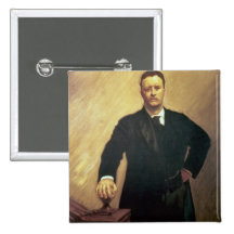 Portrait of Theodore Roosevelt Button