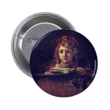 Portrait Of Titus Writing At A Table., Pinback Buttons