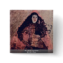 Portrait Of Trude Engel By Schiele Egon Pinback Button
