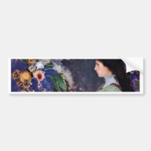 Portrait Of Violette Heymann By Odilon Redon Bumper Stickers