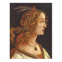 Portrait of young Simonetta Vespucci Postcard