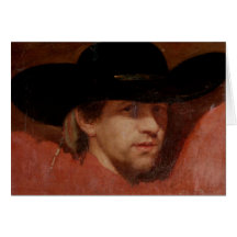 Portrait, presumed to be the artist, 1775 greeting card