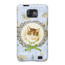 Portrait vintage doux de chat coques samsung galaxy SII