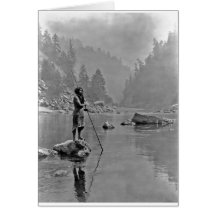 Portrait vintage indien indigène cartes de vœux