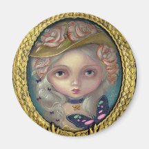 "Portrait with a Flowered Hat" Magnet