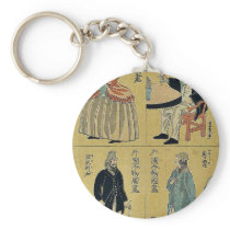 Portraits of foreigners by Ochiai,Yoshiiku Key Chain